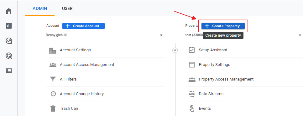 Create Property in GA4