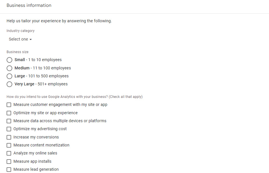 Add Business Details in GA4