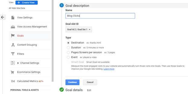 Setup Goal Type in Google Analytics 4
