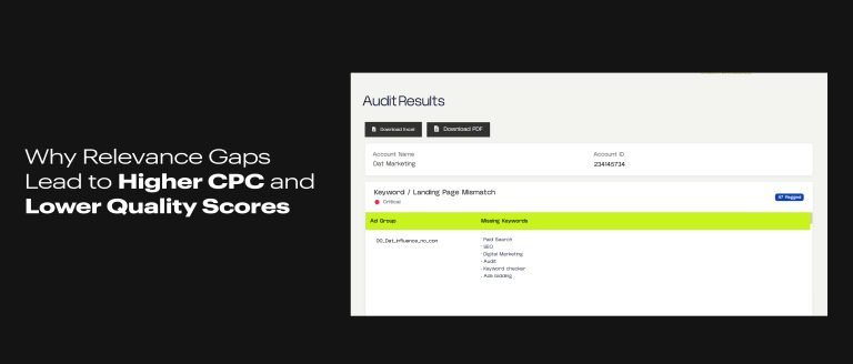 keyword landing page mismatch